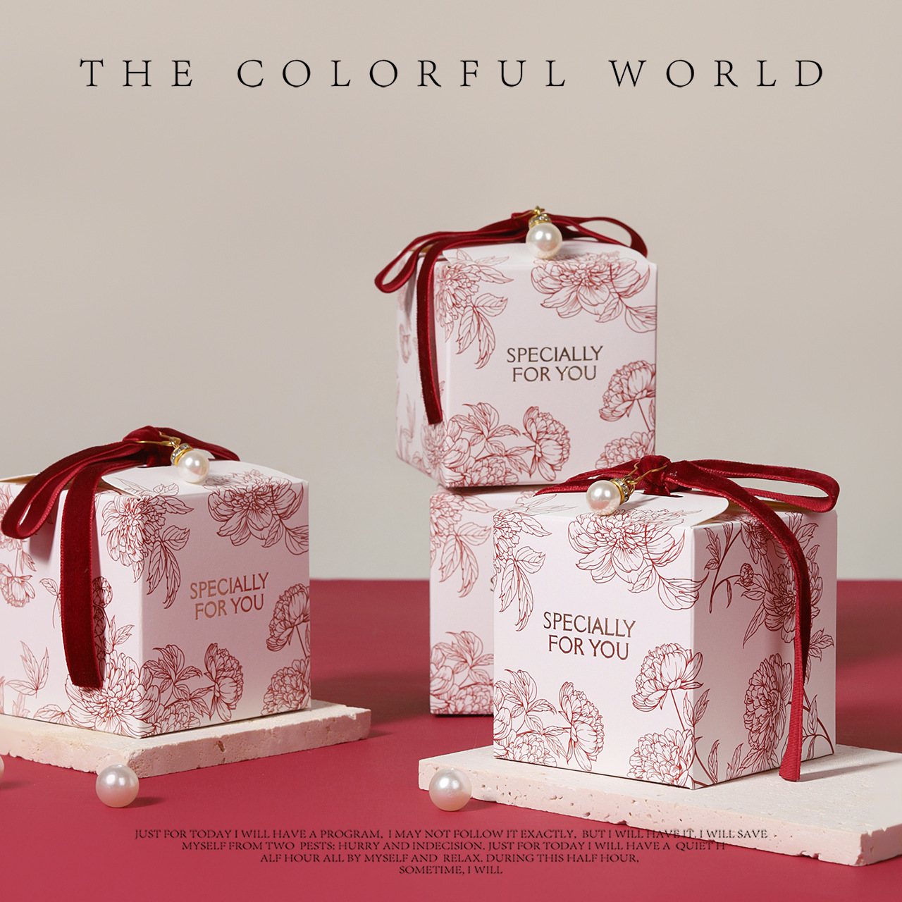 2022ins Wedding Candy Box Accompanying Gift Flower Light Luxury Wedding Candy Box Gift Box Empty Box Packaging Box