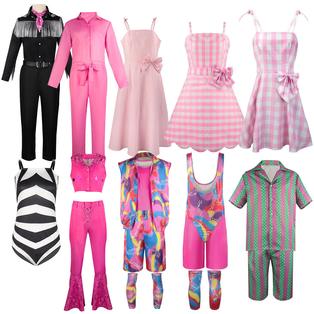 2023 Movie Barbie Costume Cosplay Suit Real Movie Barbie Dress Tight Pants Cosplay Costume