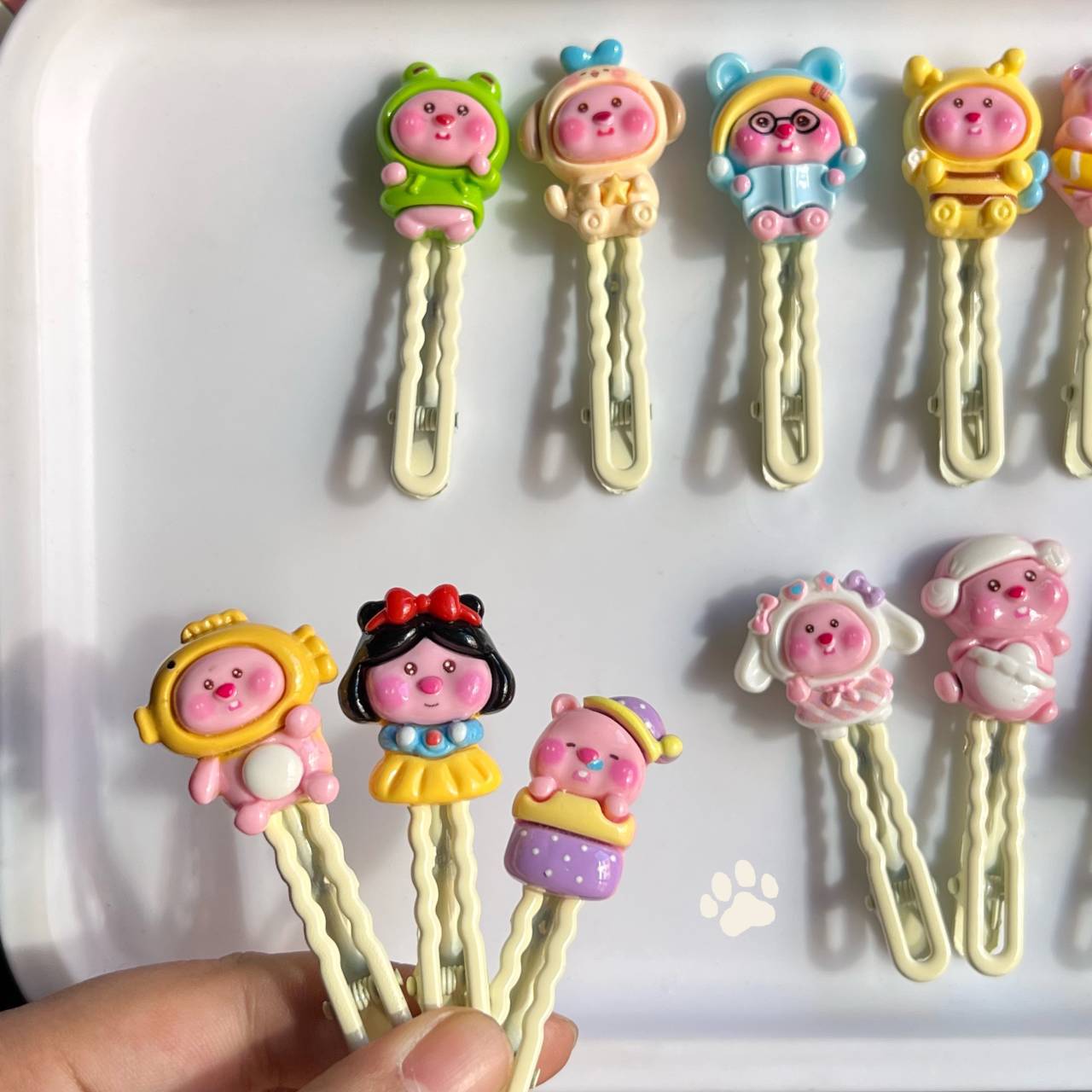 12 Forcina per capelli a forma di marmotta, carina, dolce, ragazza, forcina laterale a forma di cuore, giapponese e coreana, mini copricapo con clip laterale morbido per ragazza_voghion.com