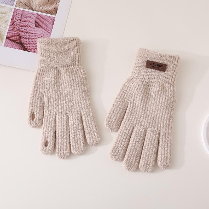 South Korea gloves women's winter cute cycling men's cold-proof warm fleece-lined thickened touch screen student finger winter