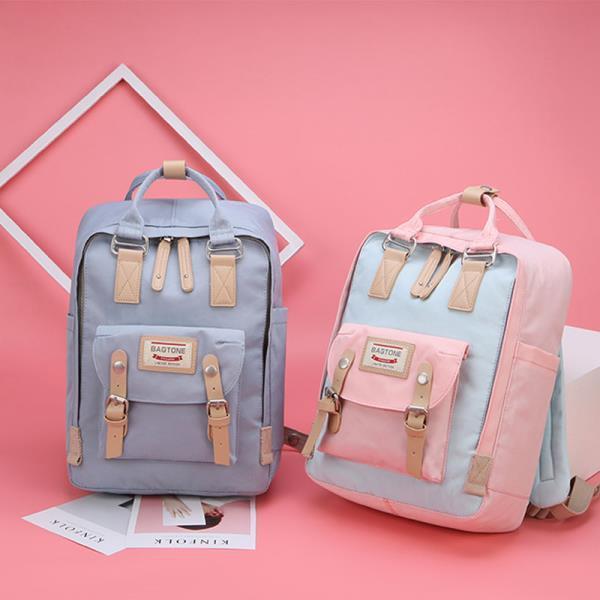 Donut Backpack Women's Korean Backpack High School Junior High School Students Primary School Bag Canvas ins Harajuku ulzzang