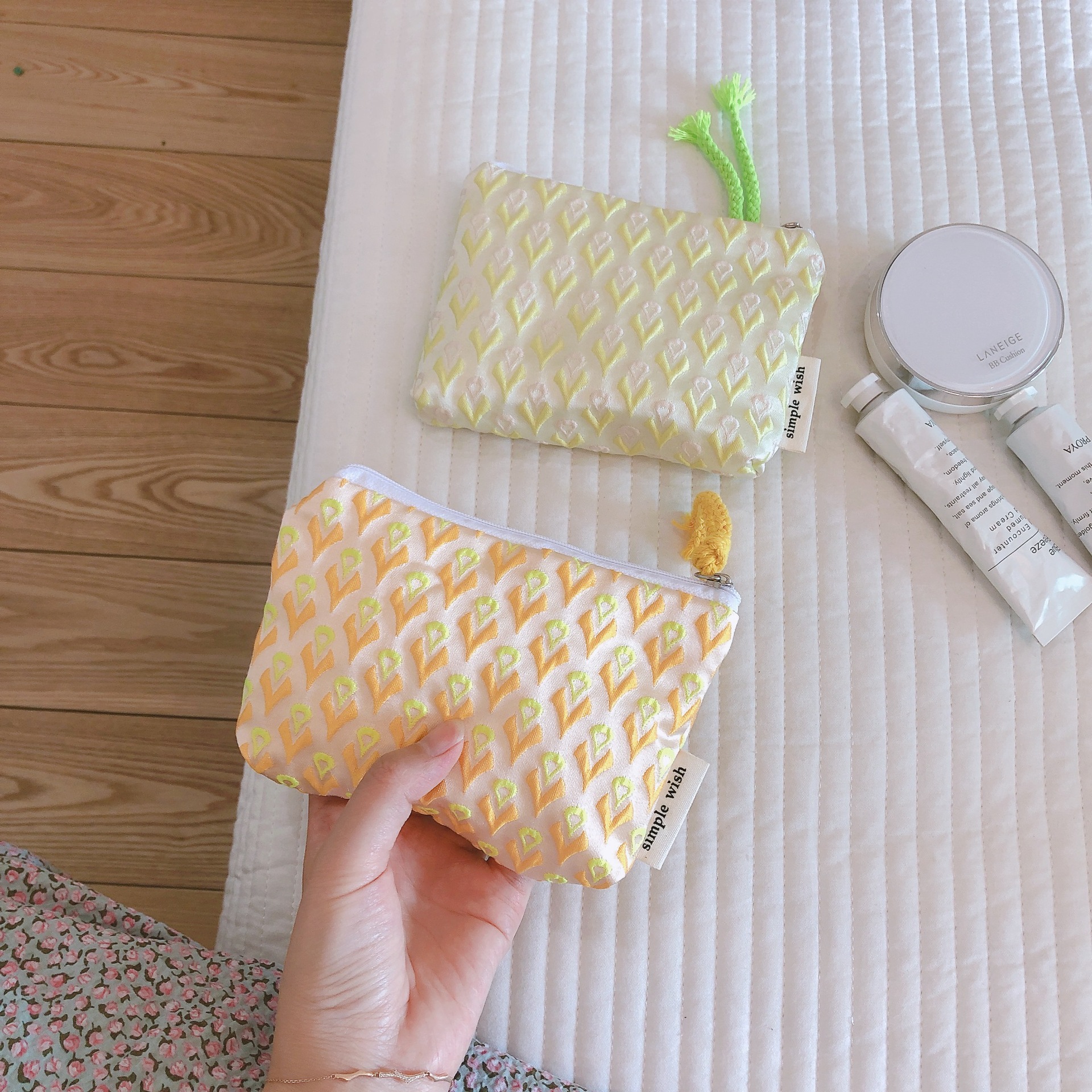 [Suxi cloth bag] Mini jacquard canvas coin purse card bag earphones lipstick air cushion hair accessories storage small cloth bag