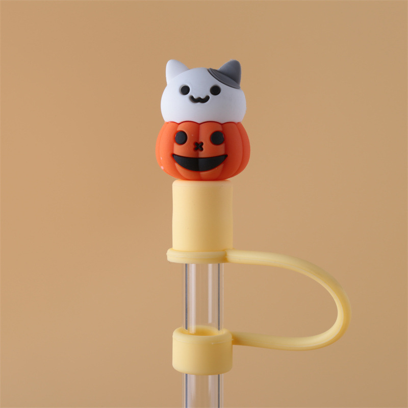 Light Pink Large Size Doll Silicone Suction Sleeve 8mm 10mm 12mm Cartoon Cute Pumpkin Cat