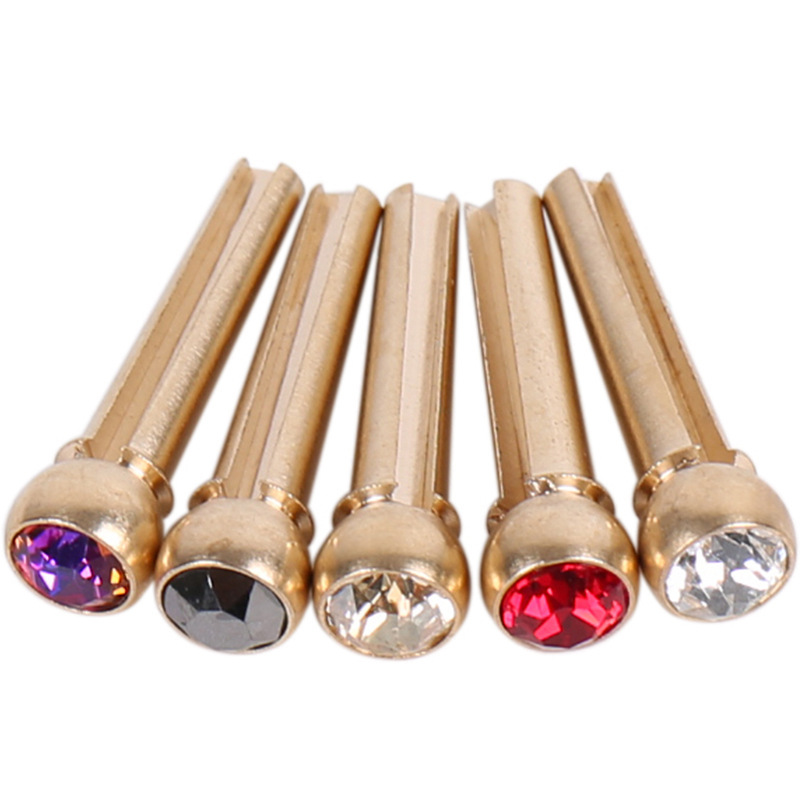 Spot wholesale extended sustain string stud fixed string stud brass acoustic guitar fixed string cone pure copper wood guitar string stud