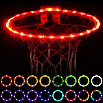 Explosions LED luminous basketball frame light string outdoor rainproof luminous basketball net RGB color changing basketball ring light