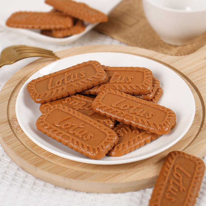 Simulation Belgian Caramel Cookies Simulation Snack Food Model Cake Decorations Ornaments DIY Hairpin Accessories
