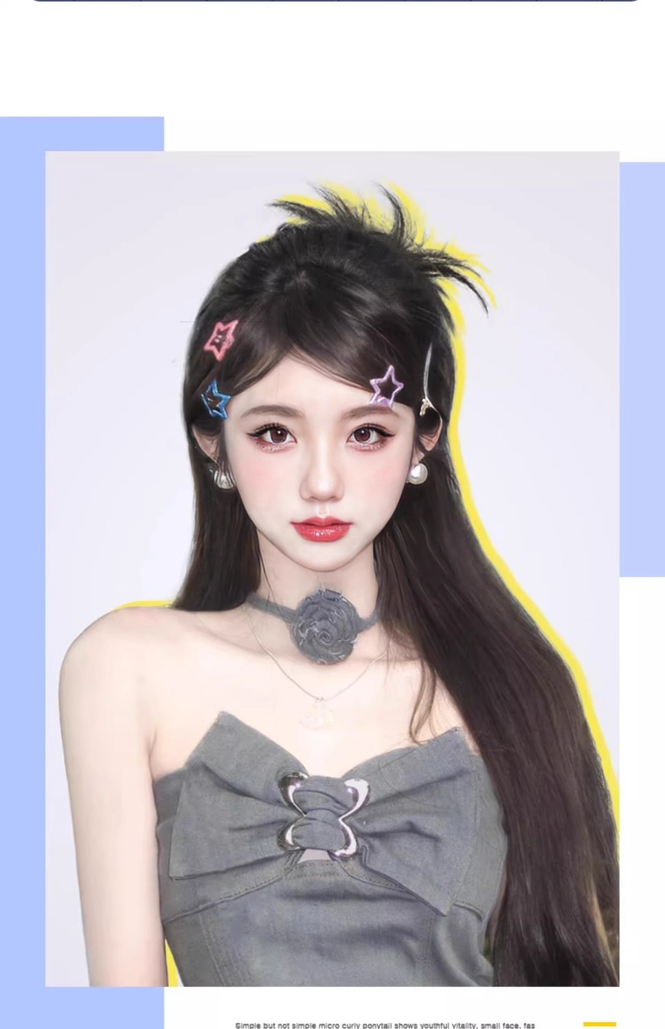 Slinka franču vistas spalvas parūka, volejbola galva, tauriņa satvēriens, zirgaste, matadata, sieviešu muguras karote, pussieta matu galvassega, matadata_voghion.com