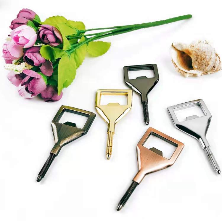 Amazon Creative Color Beer Bottle DIY Zinc Alloy Bottle Opener Wine Bottle Opener Wooden Handle Accessories in stock