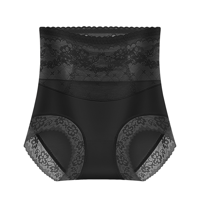 Autumn and winter New High waist sexy lace seamless belly contracting hip lifting Breathable High elastic silk crotch antibacterial crotch women's underwear