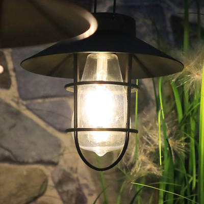 Solar outdoor garden lamp tungsten lamp decorative atmosphere lamp B & B retro wall lamp Edison retro Lantern