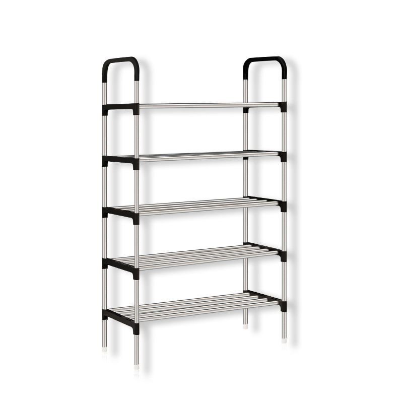 Simple Shoe Rack Multi-layer Dustproof Household Door Black Shoe Cabinet Storage Space-saving Assembly Dormitory Double Shelf