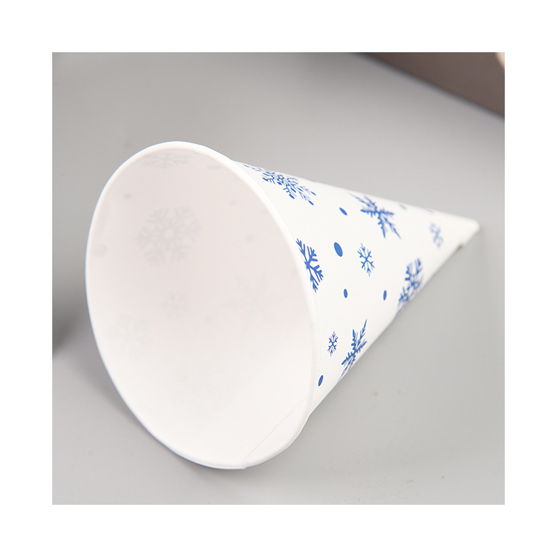 Business Hall White Exhibition Office Conical Exhibition Hall Thickened Trumpet Drinking Cup Bottom Paper Conical Oz Paper Cup