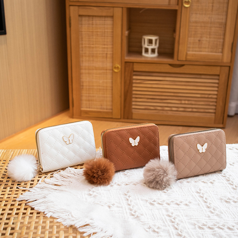 Butterfly embroidered small wallet 2023ladies bag lady change wallet foreign trade small bag wholesale 20% discount red envelope