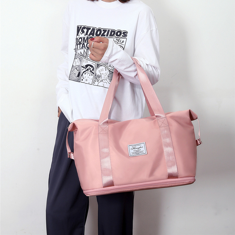 [Customized processing] Large capacity double-layer extended travel bag women's water-repellent swimming bag yoga gym bag wholesale