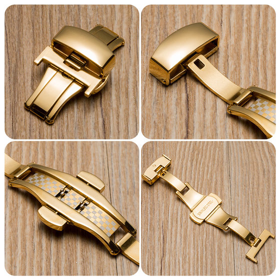 Spot Watch Accessories Thickened Butterfly Buckle Leather Buckle Buckle Fish Scale Pattern Belt Chain Buckle Factory Outlet