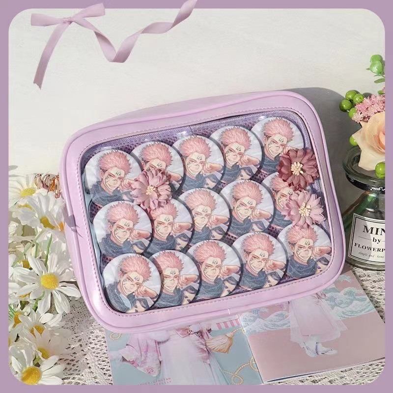 2023 manzhan pain bag crossbody single shoulder pu pain bag uniform bag Japanese style Lolita bar grain display transparent pain