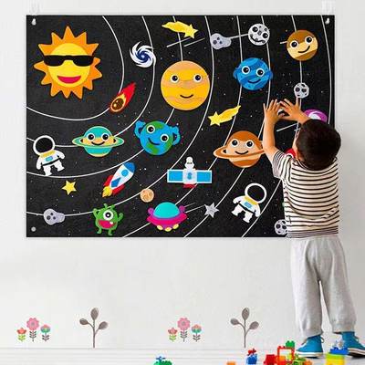 Cross-border Star Felt Learning Board Baby 2 Training Early Education Board Wall Stickers Educational Toys Farm Story DIY suit