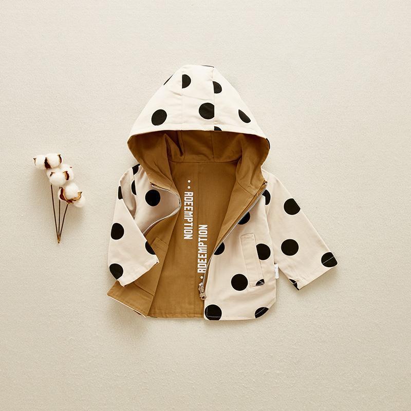 AliExpress 2023 Spring and Autumn Foreign Trade Boys and Girls Outdoor Coat Dot Printed Double-sided Jacket Jacket