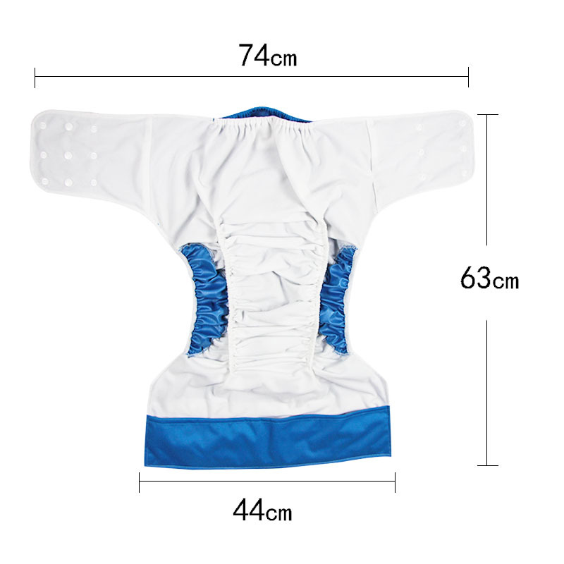 Adult snap button cloth diaper breathable washable leak-proof three-row buckle adjustable elderly care diaper pants a generation of hair