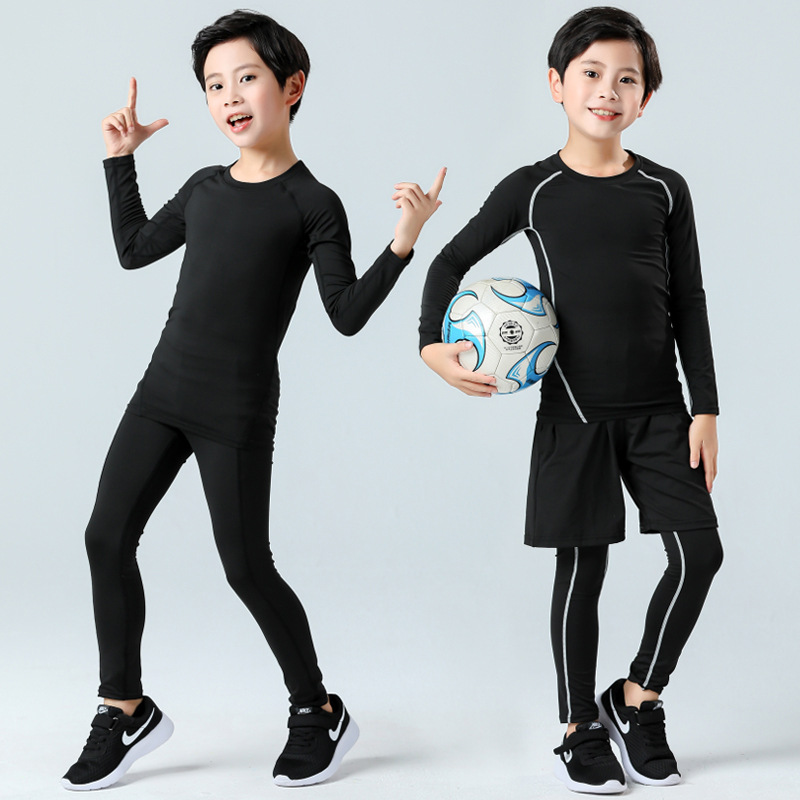 Children's Tight Clothes Training Clothing Set Fitness Boys' Sportswear Fitness Base Shirt Quick-drying Girls Primary and Secondary School Students