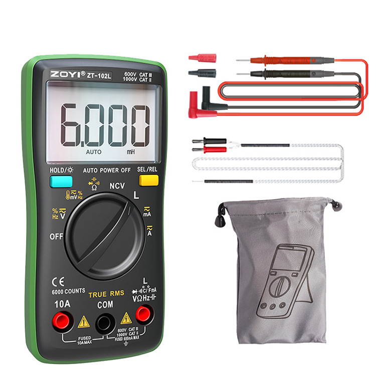 ZOYI inductance multimeter ZT102L digital ammeter high precision inductance 60H capacitance resistance meter NCV