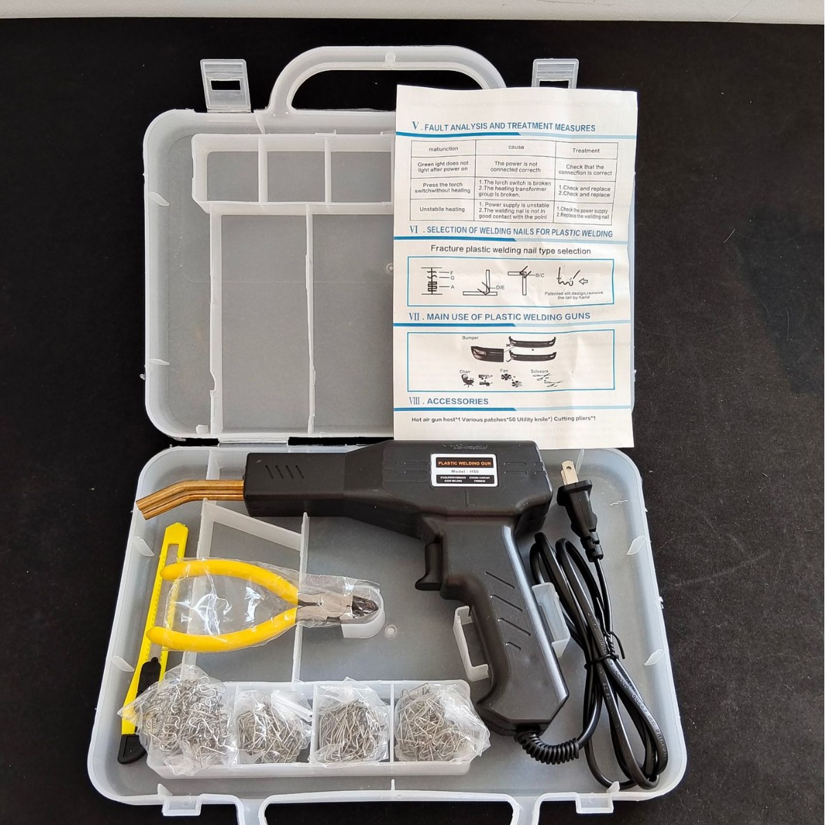 Foreign trade hot sale car bumper repair machine plastic repair repair welding torch welding nail welding rod plastic welding machine hot fuser