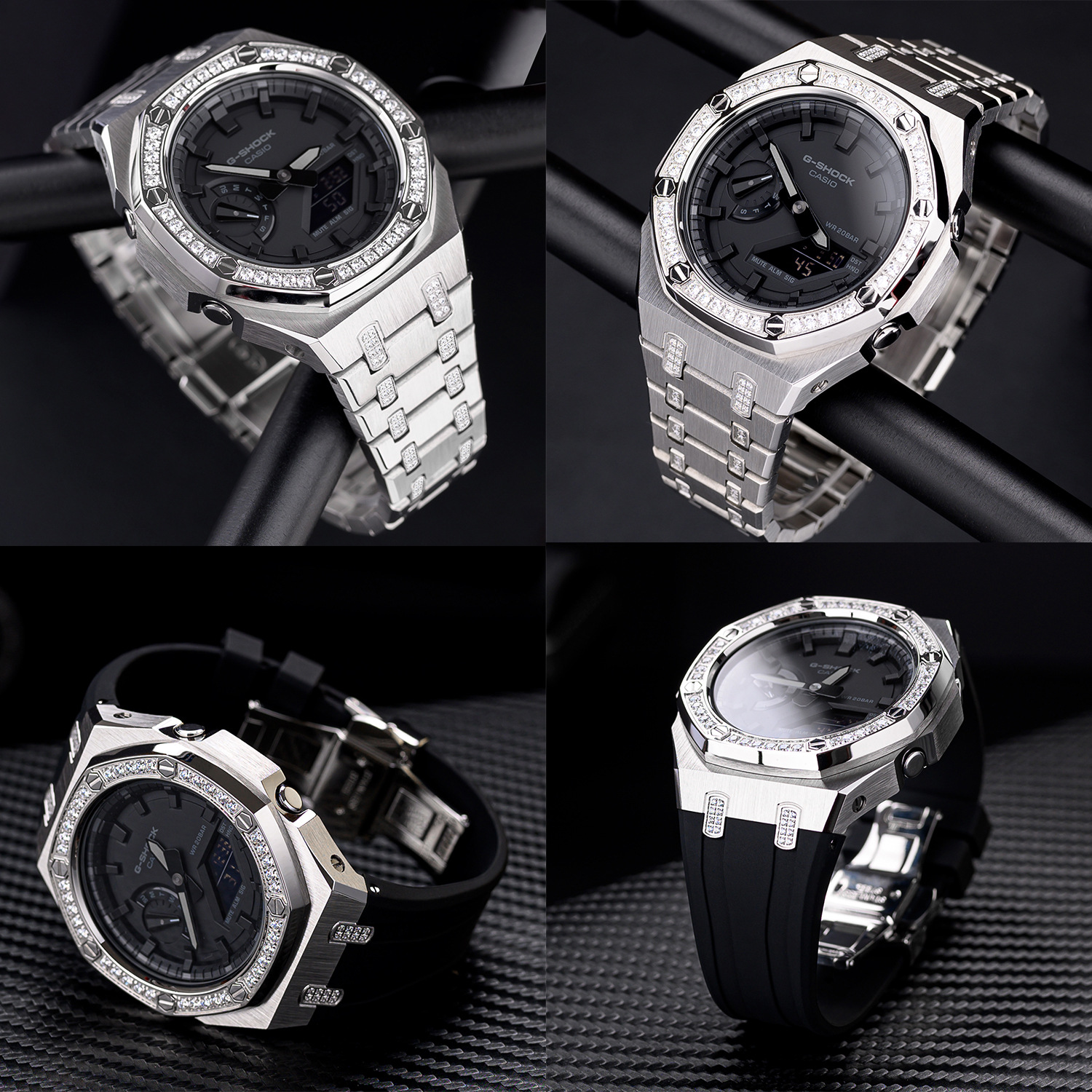 Luxury full diamond ga2100 case for Casio modified case 316L stainless steel watch replacement