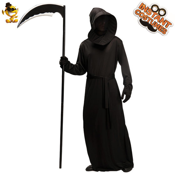 Big male black devil Halloween costume ghost festival sickle monster role play costume death stage performance costume