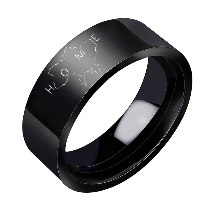 Amazon new HOME Ukrainian stainless steel ring unisex titanium ring lettering ring
