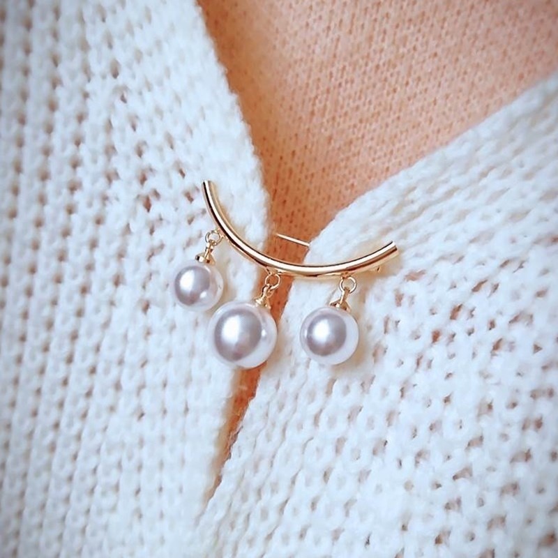 Temu Hot Sale Anti-running Brooch Collar Simple Pearl Small Pin Elegant High-end Fixed Clothes Pin Accessories