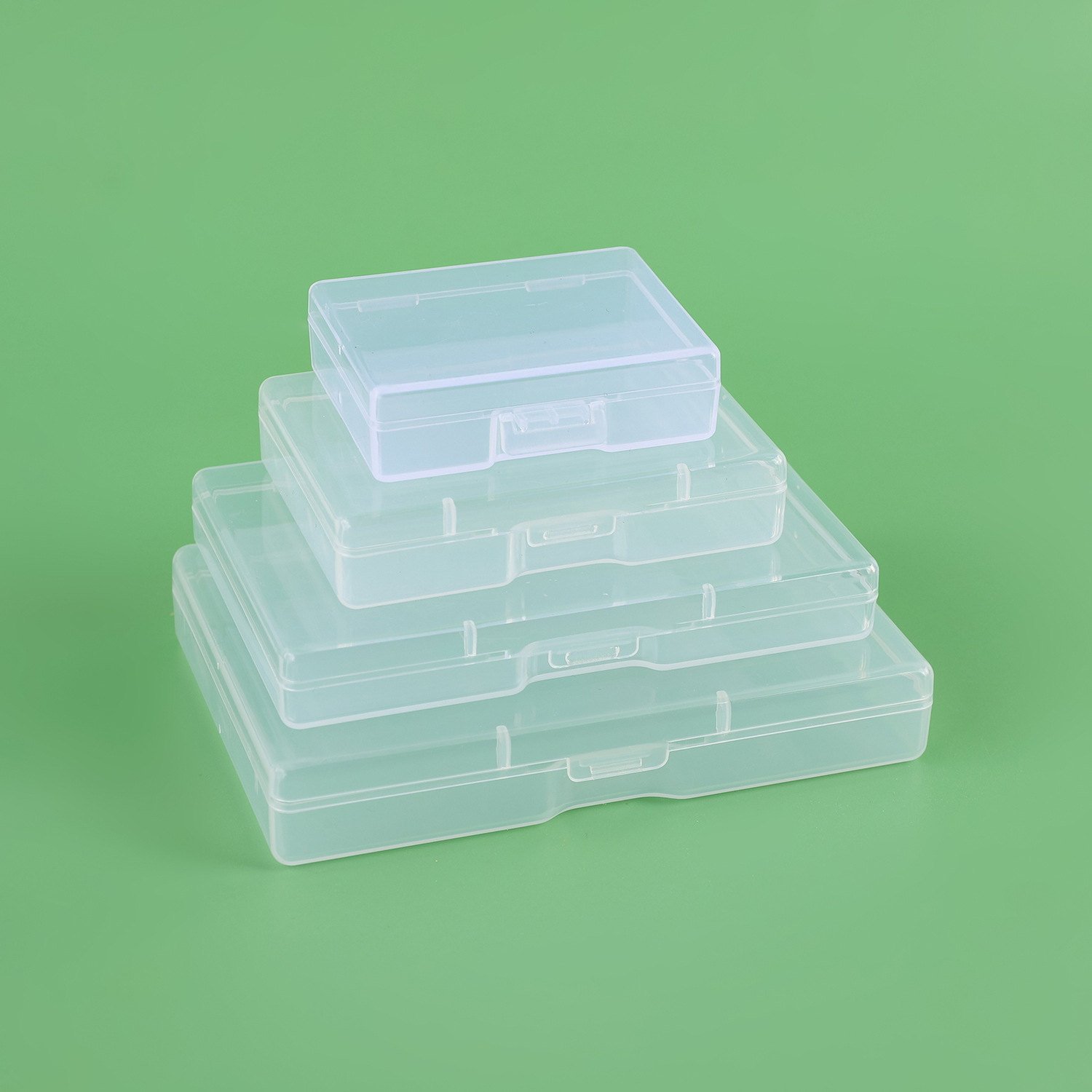Flat Box Small Box Plastic Box Accessories Box Fish Hook Transparent Rectangular Electronic Parts Tool Business Card Storage Box