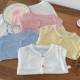 Girls Solid Color Air-conditioning Shirt 0-5 Years Old Summer South Korea Children's Wear Baby Girl Refreshing Breathable Thin Coat Trendy AY493