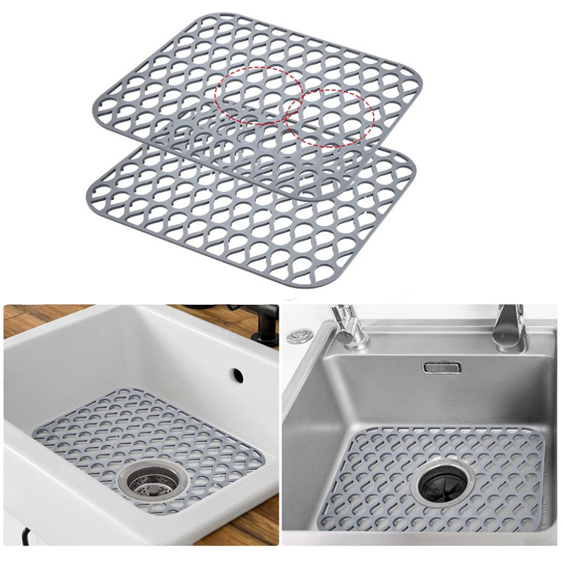 Amazon Explosive Silicone Sink Mat Drain Mat Kitchen Sink Protector Hollow Insulation Mat Dining Table Mat