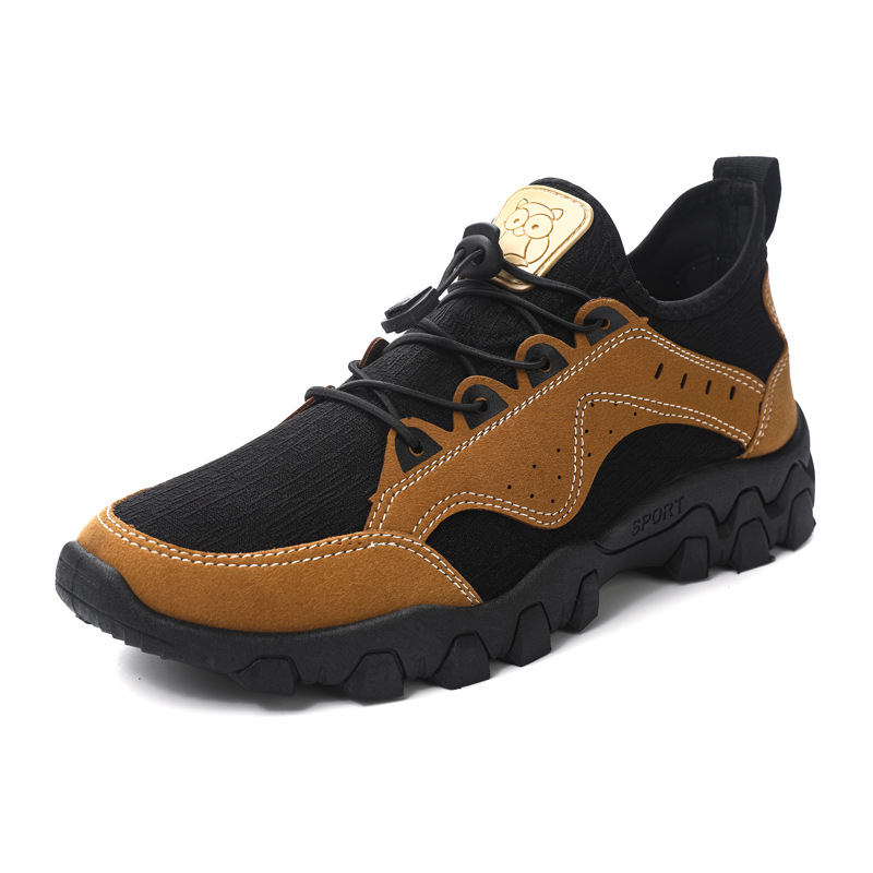 Low-top Hiking Shoes Men's 2023 Leather Comfortable Non-slip Wear-resistant Hiking Hiking Shoes Lightweight Naked Shoes Breathable Hiking Shoes
