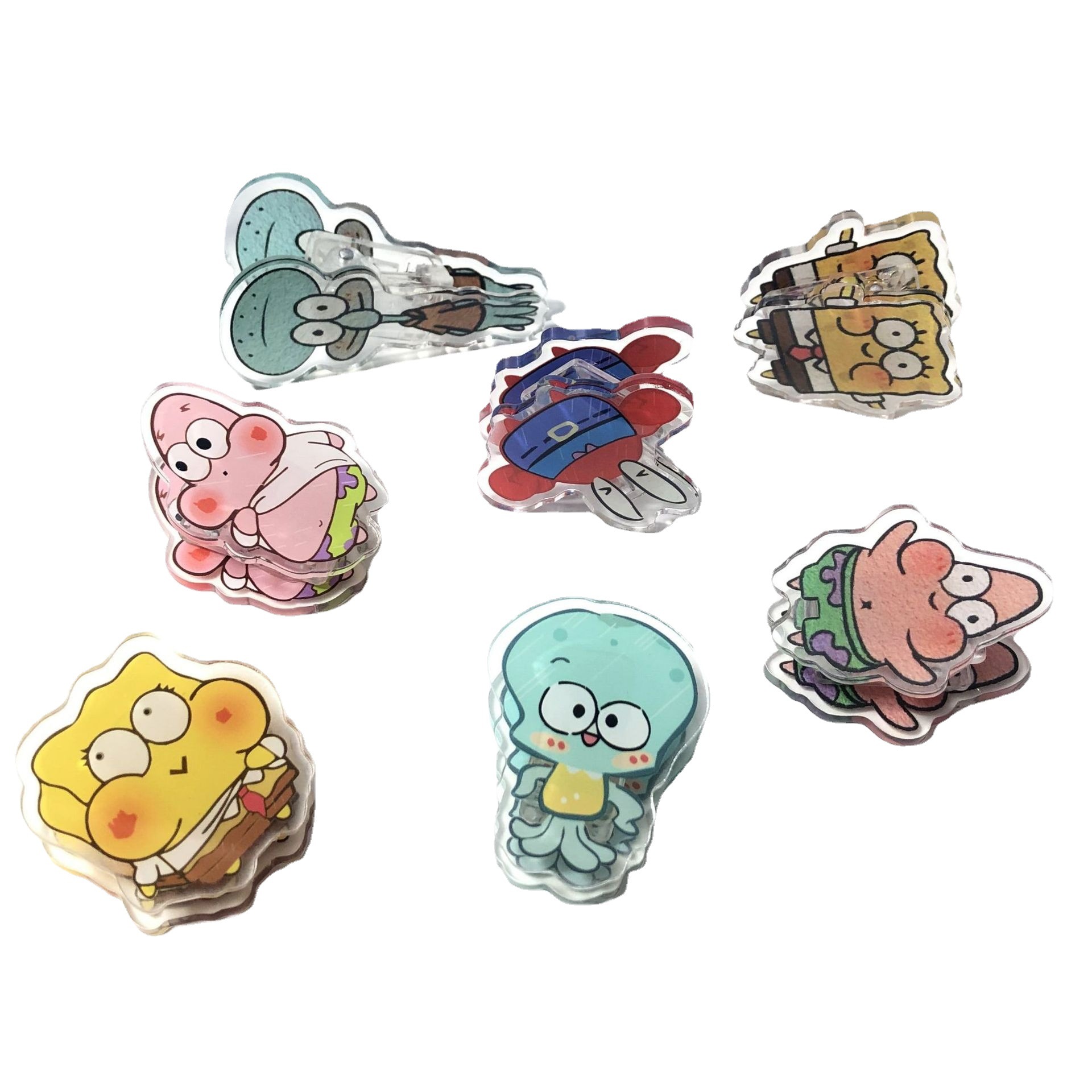 New sponge baby Paida star pp clip acrylic multifunctional storage clip cute cartoon note clip