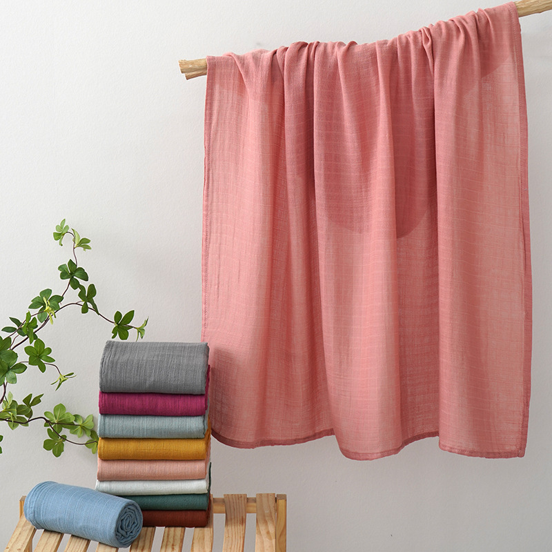 Double Gauze Bamboo Cotton Plain Color Newborn Swaddling Towel Baby Bag Bag Single Baby Holding Bath Towel Foreign Trade