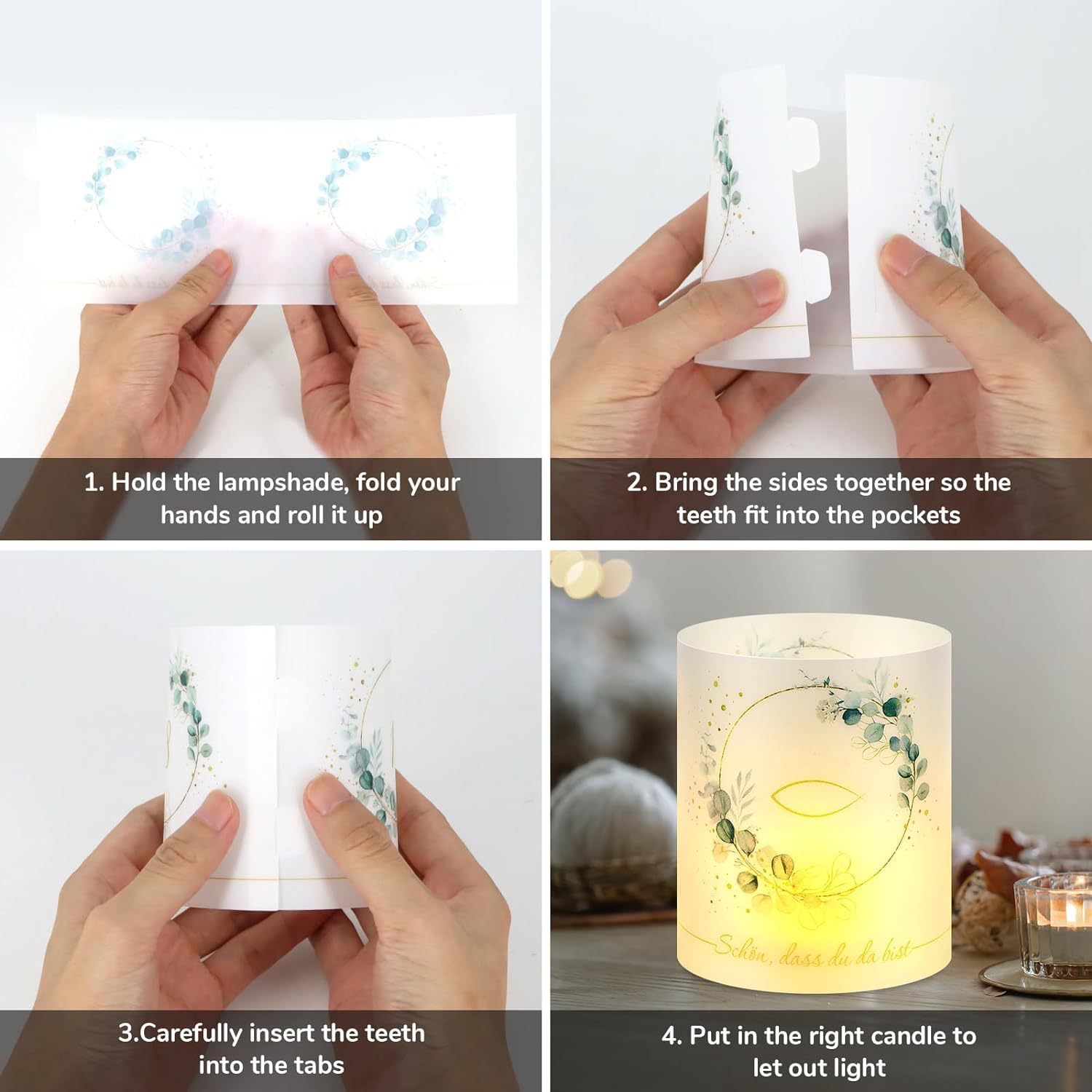 Candle lampshade desktop decoration lampshade Candlestick communion baptism party decoration desktop lantern 12 pieces a set