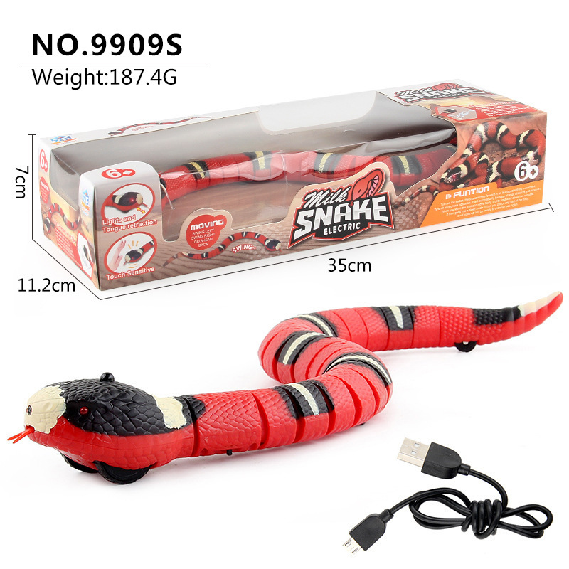 Internet celebrity toy snake funny cat funny dog children Interactive Automatic sleep electric induction snake cross-border pet supplies