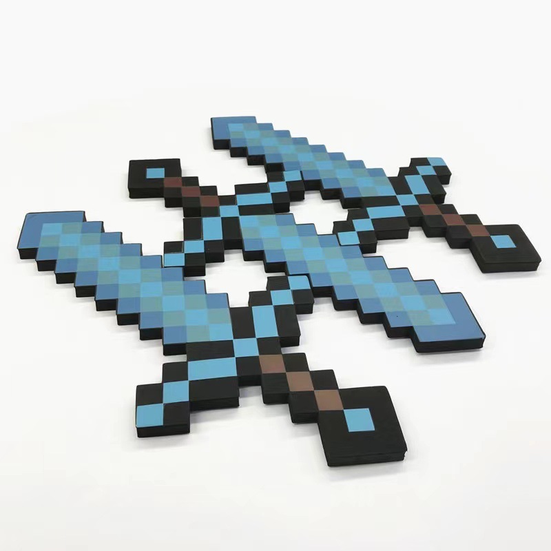 Diamond Sword Diamond Pickaxe my World weapon props toy blue sword eva foam sword environmental protection children Blue Sword