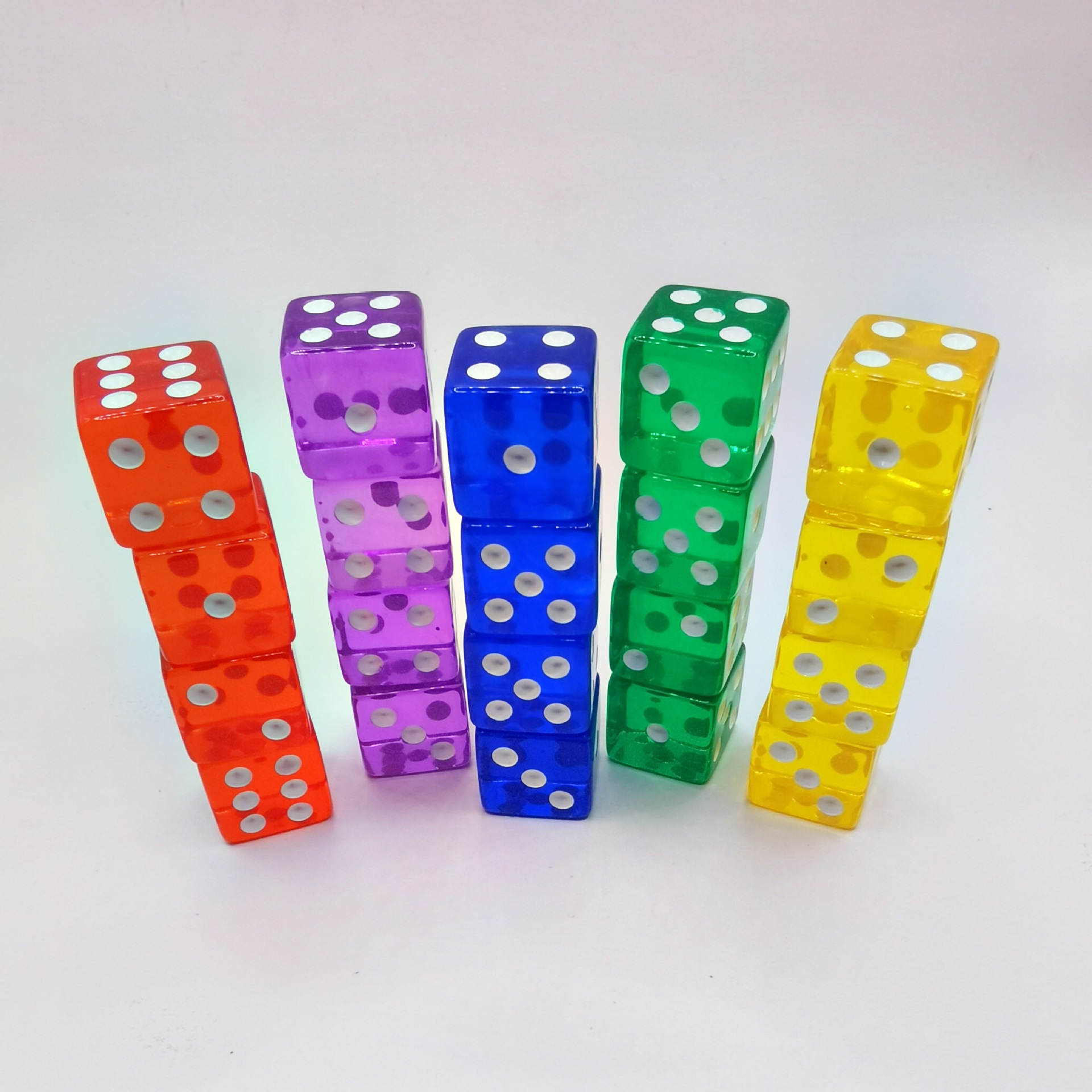 Spot 16mm square angle transparent color dice right angle acrylic points sieve boxed mixed color transparent color