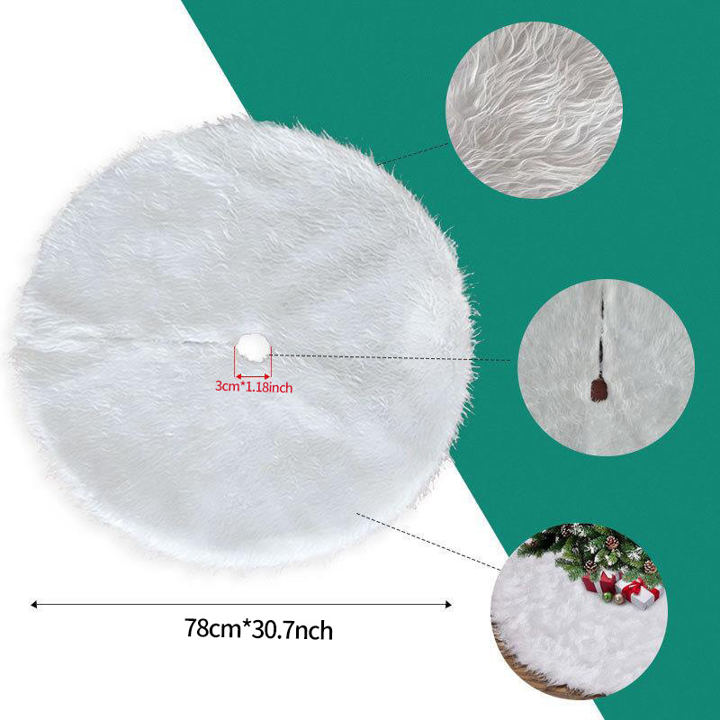 Cross Border Snowflake Christmas Tree Dress Decorative Holiday Supplies Plush Long Hair Pure White Multicolor Tree Skirt Christmas Party