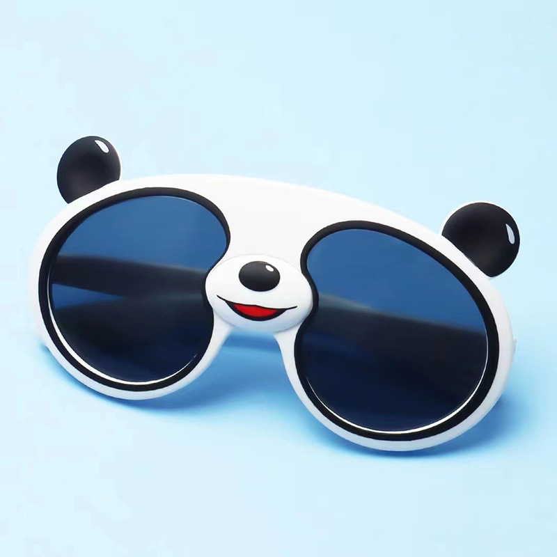 2022 new cartoon panda silicone sunglasses children's outdoor polarized sunglasses cute pier party glasses