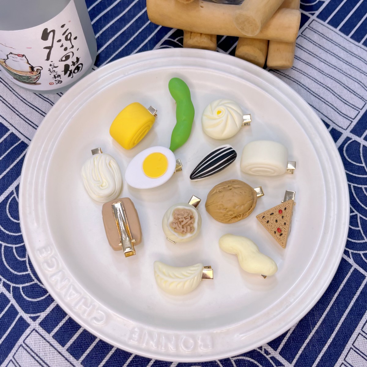 ins Cute Korean Style Dumpling Simulation Food Play Steamed Bun Japanese Style Childish Hairpin Cream Hand-made Girls' Hairpin Headwear