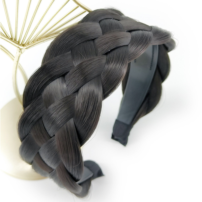 Wig hairband wig five-strand braid twist wig headdress wig cover white hair cover top hairpin width approx.