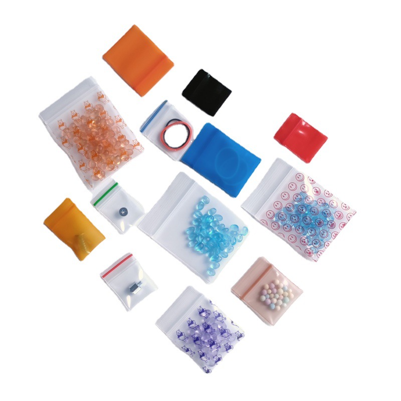 Thickened small size transparent self-sealing bag sealed bag pill diamond earrings packaging bag plastic bag wholesale button bag