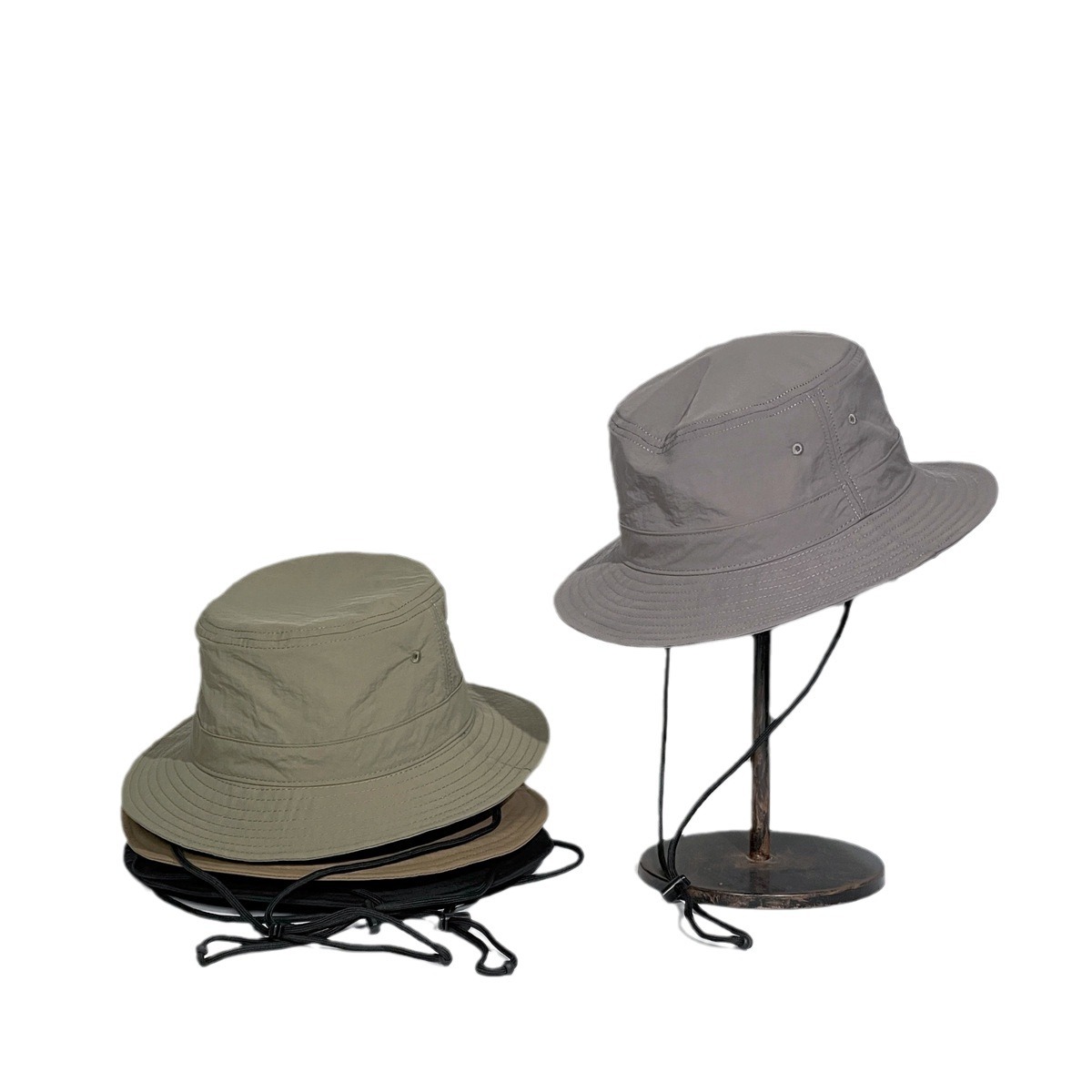 Outdoor Japanese Quick-drying Tooling Waterproof Fisherman Hat Sun Hat Summer Sun Protection Hat Men's Wholesale Drawstring Basin Hat Women