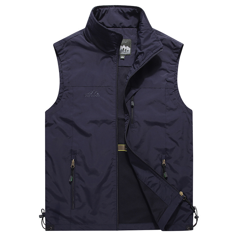 2020 Men's Spring and Summer Outdoor Leisure Quick-drying Vest Trendy Men's Fashion Simple Collar Photography Vest Trendy 7882