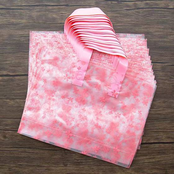 Wholesale cute wool bear new plastic portable packaging gift clothing shopping bag children's clothing shoe box bag