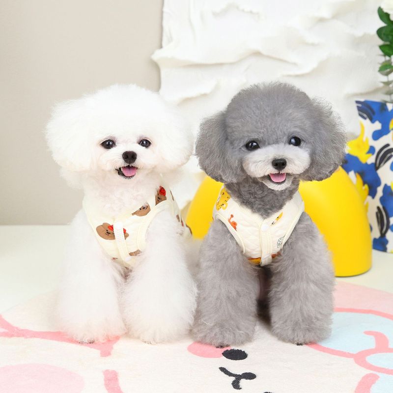 ペット服秋冬新商品犬服ベスト代発犬ベスト22プリント赤ちゃん綿ベスト|undefined