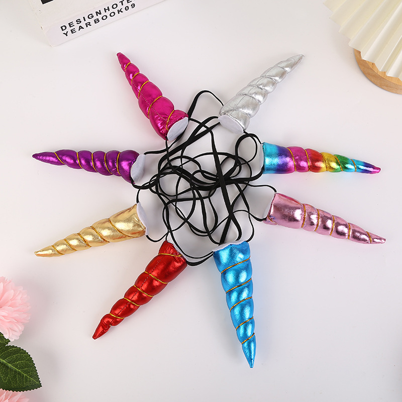 Unicorn Headband European and American Cross-border E-Commerce Direct Supply Children's Headband Hair Accessories Princess Birthday Party Headwear Wholesale